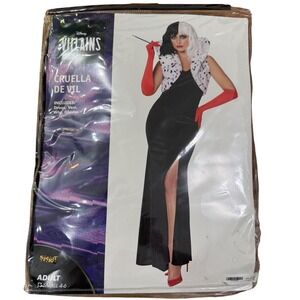 Spirit Halloween Disney Villains Cruella De Vil Costume Womens Small 4-6 4pc Set